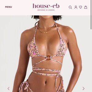 HOUSE OF CB Pink Floral Bikini Set